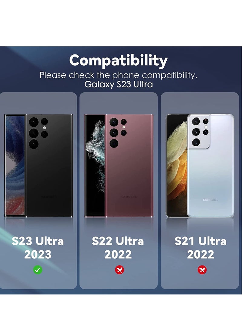 ELTRAZONE Samsung Galaxy S23 Ultra Camera Lens Protector, 9H Tempered Glass + Aluminum Alloy Metal Individual Lens Screen Ring for S23 Ultra 6.8in 5G 2023 - Purple - Image 3