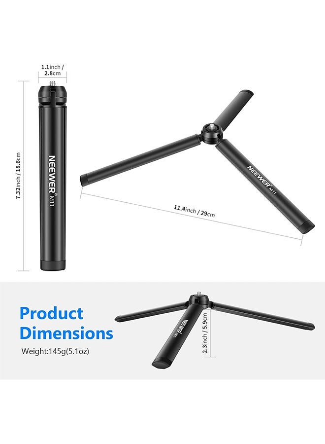 Neewer NEEWER Mini Metal Tripod, Table Stand, Desktop Compact Tripod Compatible with Crane M2, Smooth Q2, Gimbal Grip Stabilizer and All Cameras  - Image 2
