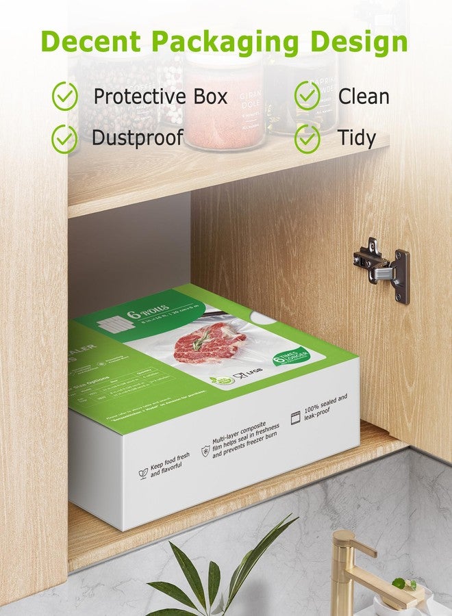 Bonsenkitchen Vacuum Sealer Rolls Bags, 6 Pack 8in*16ft Commercial Grade BPA Free Bag Rolls, Durable Customized Size Food Vac Bags for Storage and Sous Vide Cooking VB20 - Image 3