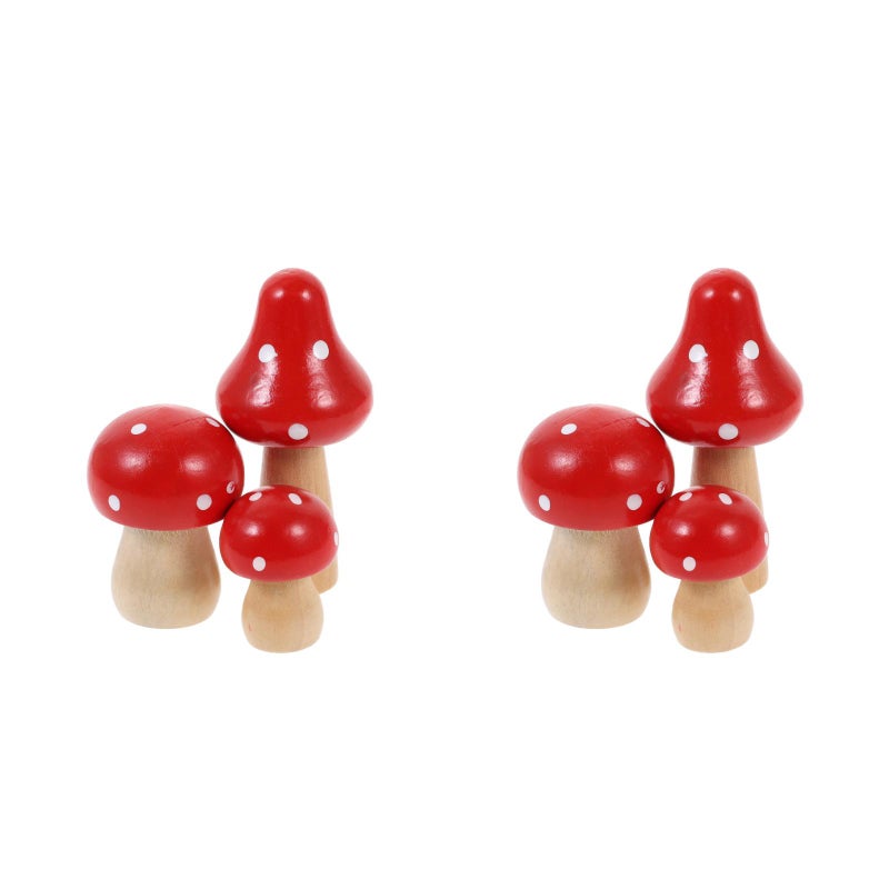 6 Pcs Simulated Mushroom Sculpture Artificial Landscape Desktop Ornament for Home Office Landscape Supplies - Image 4