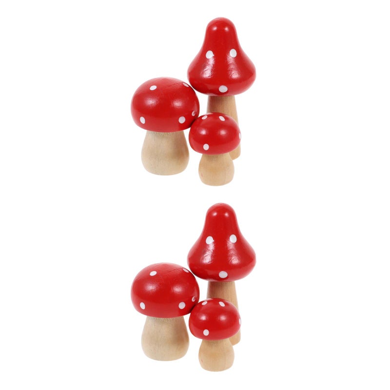 6 Pcs Simulated Mushroom Sculpture Artificial Landscape Desktop Ornament for Home Office Landscape Supplies - Image 5