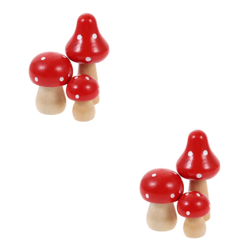 6 Pcs Simulated Mushroom Sculpture Artificial Landscape Desktop Ornament for Home Office Landscape Supplies - Image 1