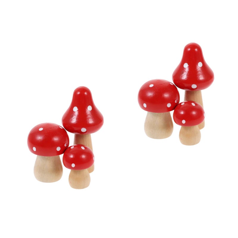 6 Pcs Simulated Mushroom Sculpture Artificial Landscape Desktop Ornament for Home Office Landscape Supplies - Image 3