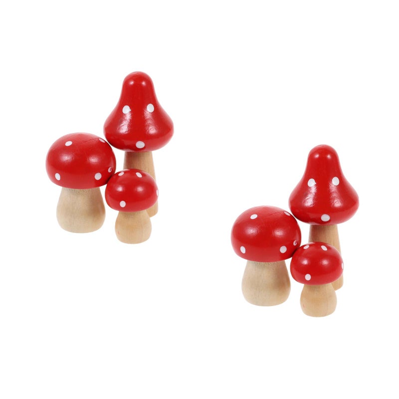 6 Pcs Simulated Mushroom Sculpture Artificial Landscape Desktop Ornament for Home Office Landscape Supplies - Image 2