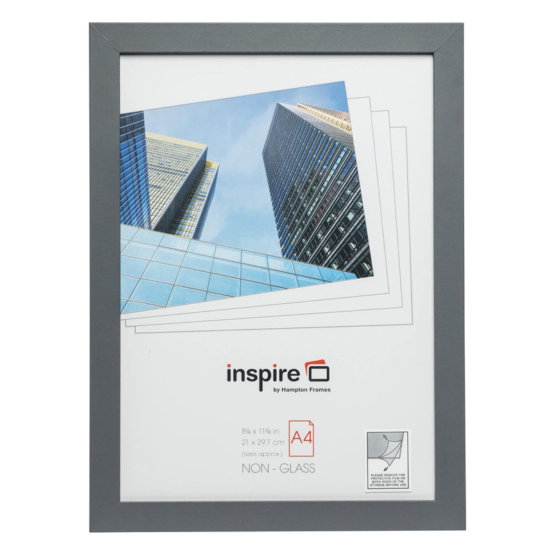 إطار صورة هامبتون فريمز زوريخ A4 21x30 سم رمادي بلاستيك غير زجاجي ZURA4GRY