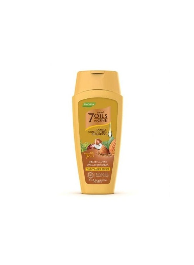 emami 7 Oil In One Double Conditioning Shampoo - Mircle Almond - 400ml  - Image 1