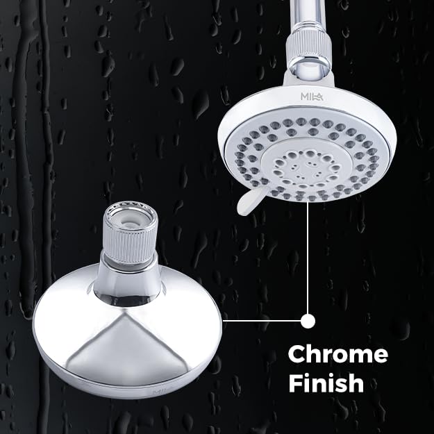 Mila India MILA Flo Shower Head MSXX0103CM Shower Head surface 5 Function Nozzle Shower RainMassageSprayMixMix 98mm - Image 3