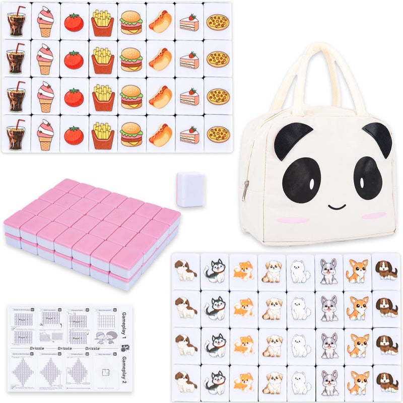 drizzle 65 Tiles Seaside Escape Game Blocks 30mm - Instruction Manual Panda Bag - Mahjong Tile Game Sets - Image 1