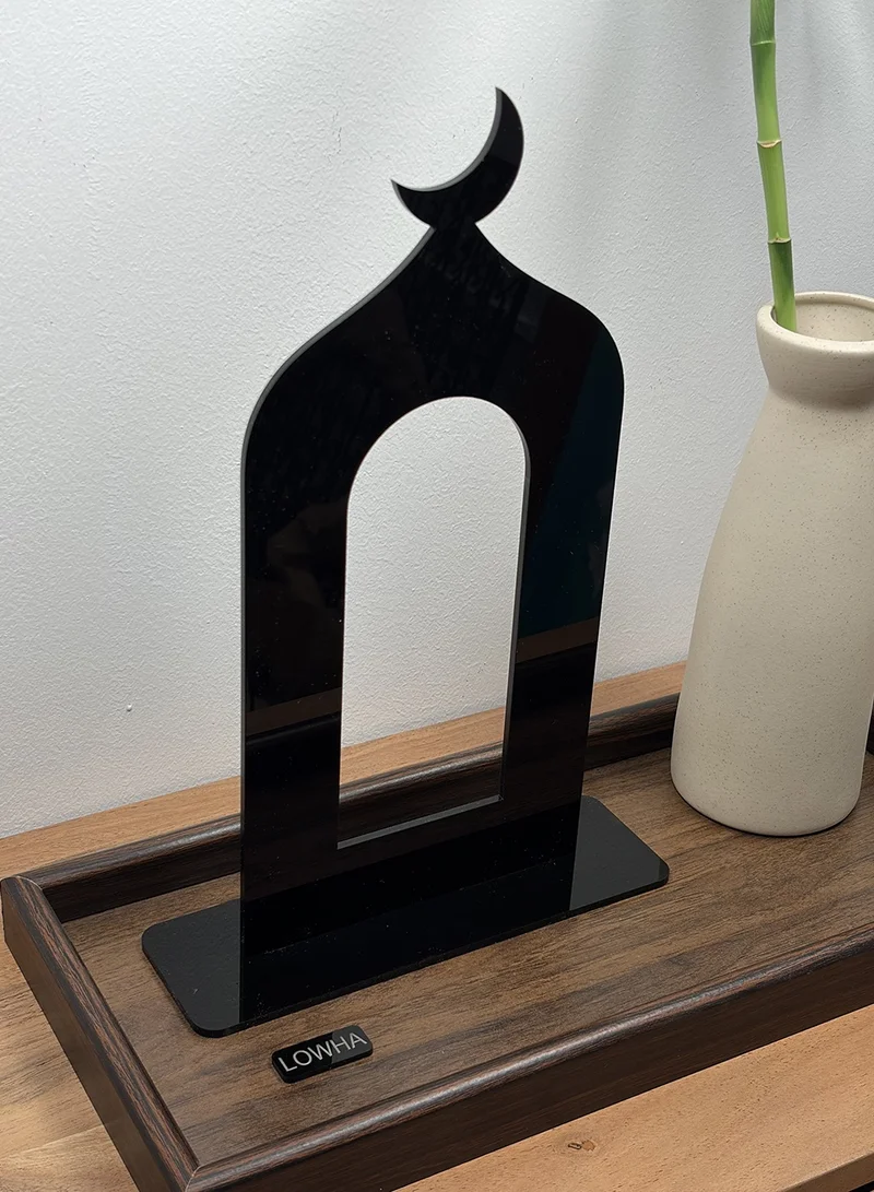 LOWHA Acrylic Decorative Stand with Islamic Design and Ramadan Crescent Moon Shape