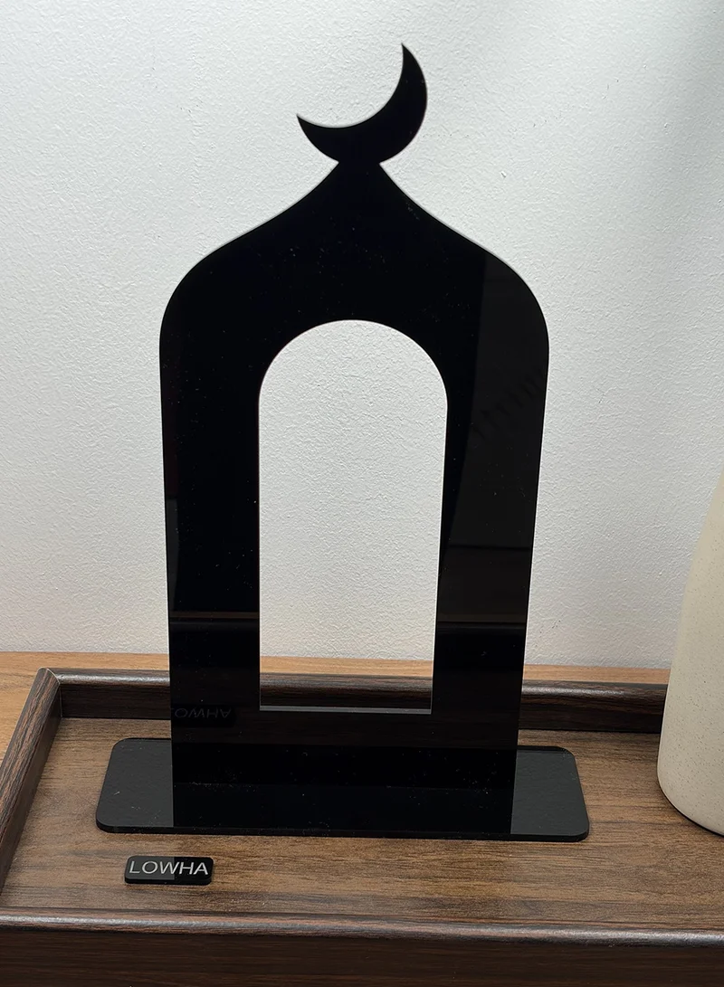 LOWHA Acrylic Decorative Stand with Islamic Design and Ramadan Crescent Moon Shape