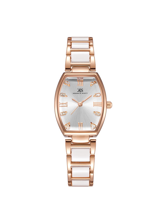 KENNETH SCOTT Women's Ceramic + Metal Analog Watch K23520-RCWW - 24 mm  - Image 1