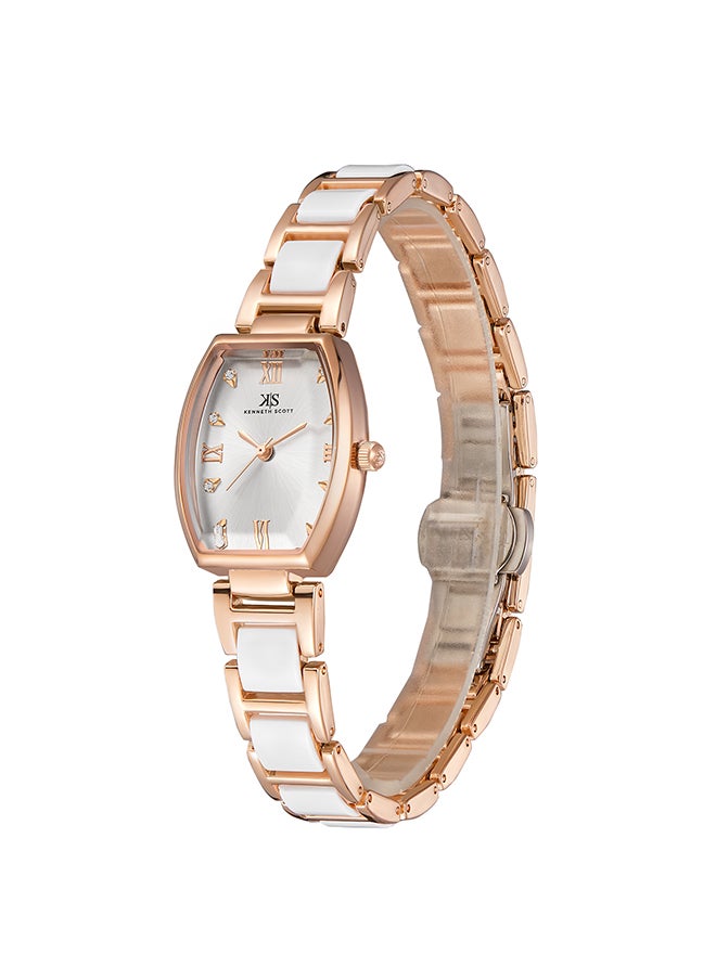 KENNETH SCOTT Women's Ceramic + Metal Analog Watch K23520-RCWW - 24 mm  - Image 2