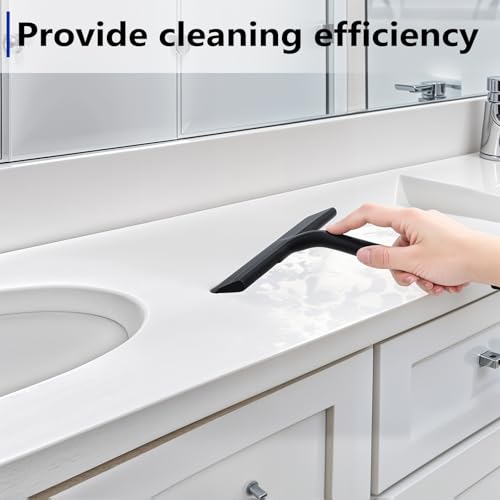 wlich Shower Squeegee for Glass Doors and Bathroom, Stainless Steel with Silicone Blade, Window and Mirror Cleaner with No-Drill Hook, Streak-Free Cleaning Tool - Image 5