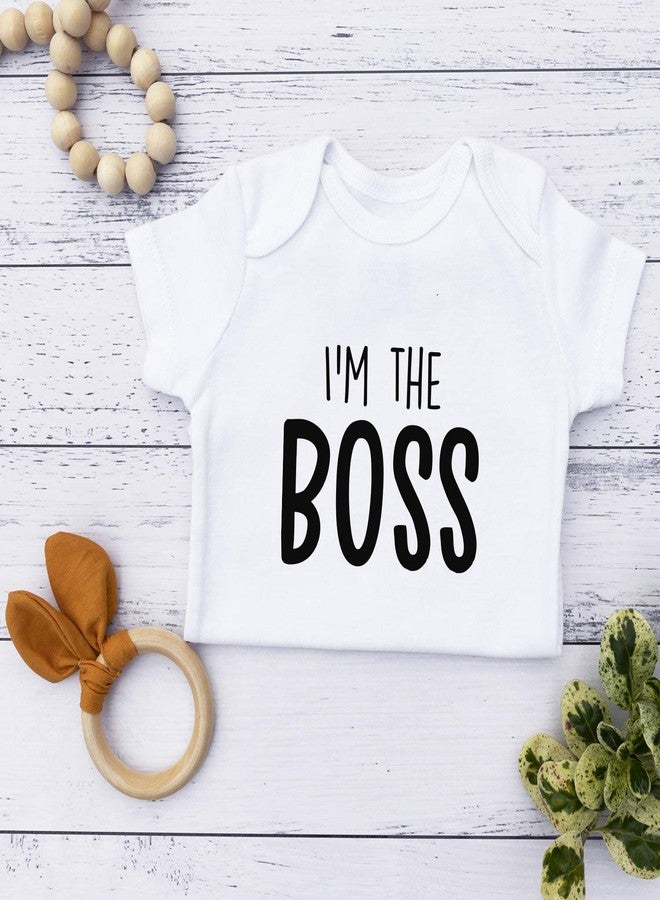 Printique Organic GOTS Certified Baby Onesie Unisex Bodysuit 0-18 months - I'm The Boss | Hand-Made for First-Time Parents (3-6 Months, I'm The Boss) - Image 3