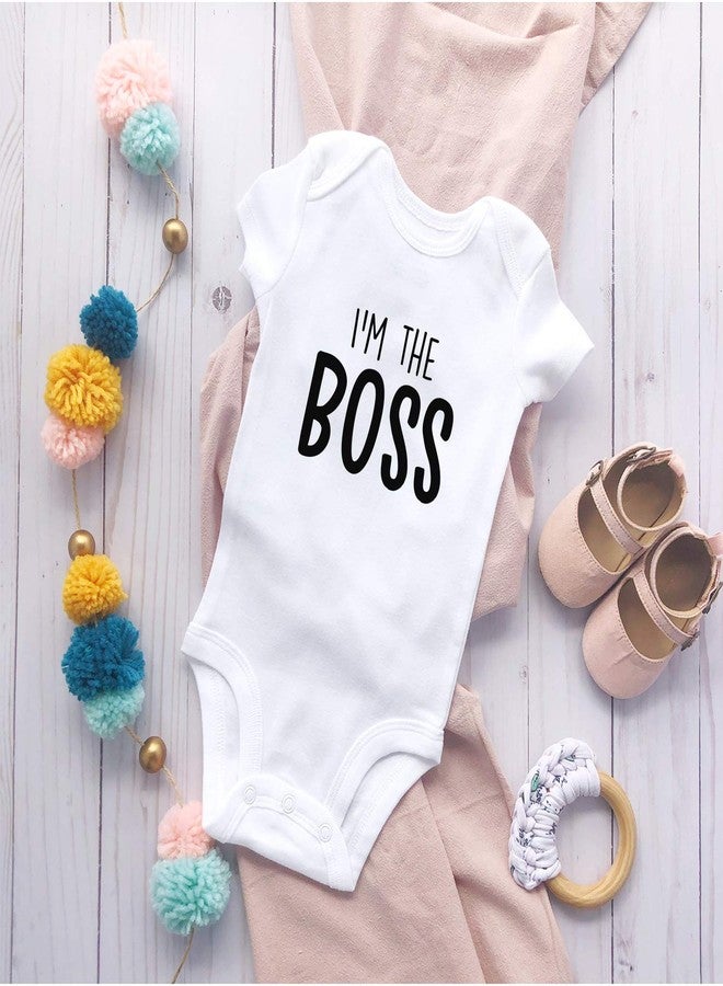 Printique Organic GOTS Certified Baby Onesie Unisex Bodysuit 0-18 months - I'm The Boss | Hand-Made for First-Time Parents (3-6 Months, I'm The Boss) - Image 2