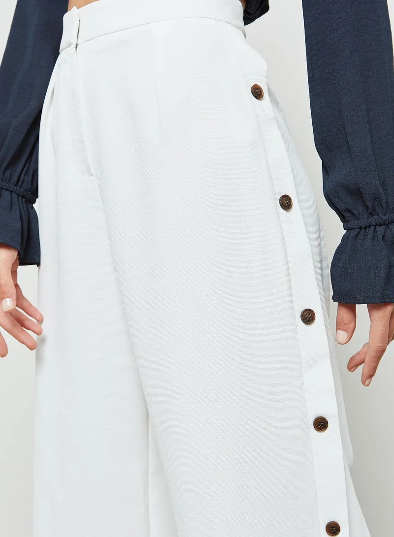 TOPSHOP Button Side Crop Wide Leg Pants