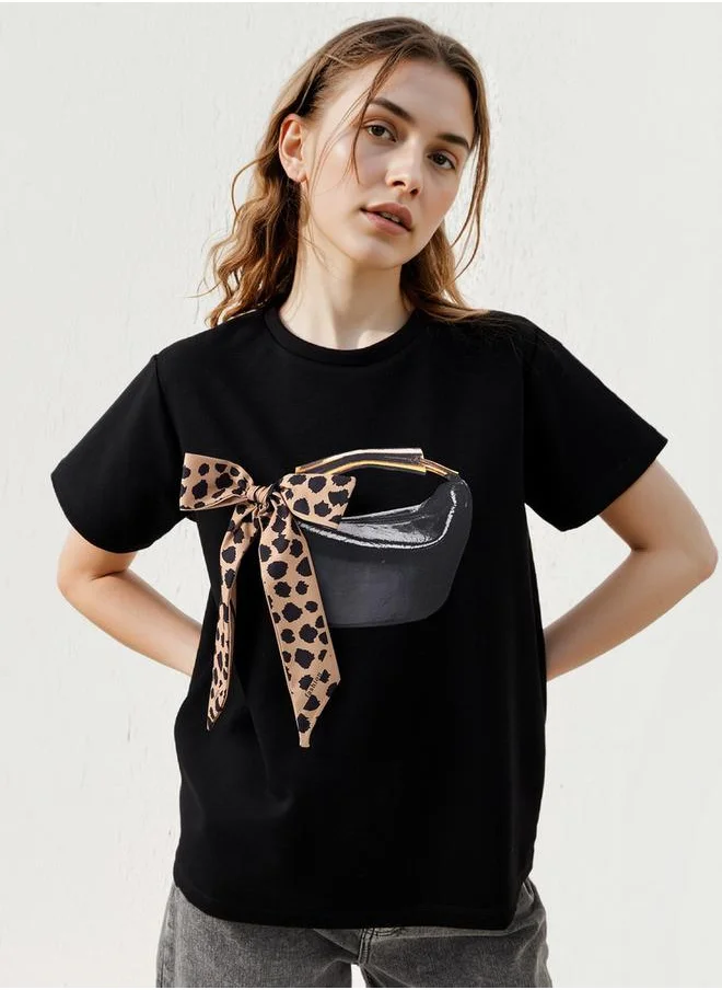2Xtremz 2Xtremz Bow Accent Crew Neck T-shirt