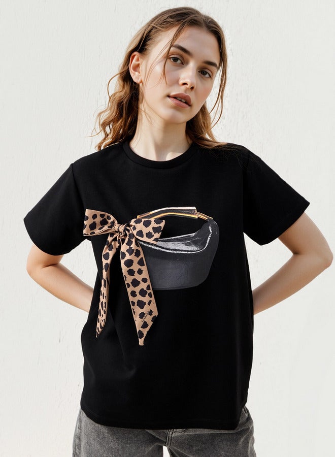 تواكستريمز تيشيرت بياقة دائرية وزخرفة قوس - Image 1