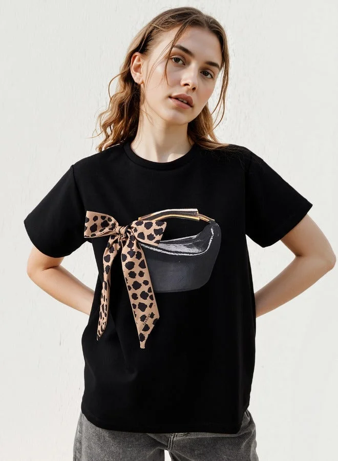 2Xtremz 2Xtremz Bow Accent Crew Neck T-shirt