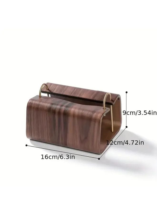 Walnut Wood Grain Tissue Box Holder For Coffee Tables Solid Wood - Image 5