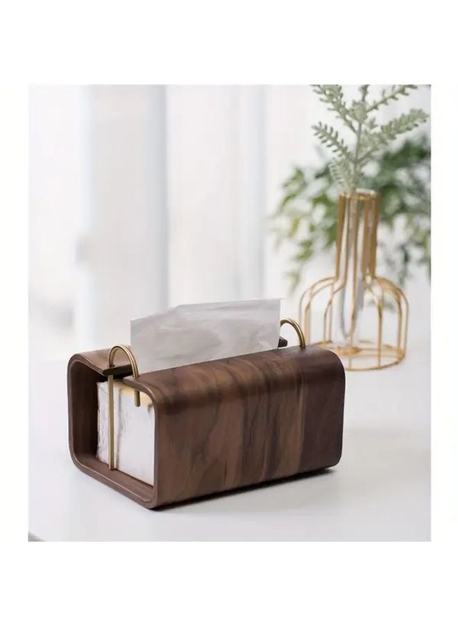 Walnut Wood Grain Tissue Box Holder For Coffee Tables Solid Wood - Image 1