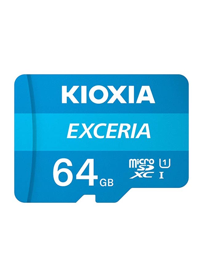 كيوكسيا بطاقة MicroSD Exceria مع محول فئة 10 بدقة عالية كاملة وسرعة قراءة عالية 100 ميجابايت/ثانية LMEX1L064GG2 أزرق 64 GB - Image 3