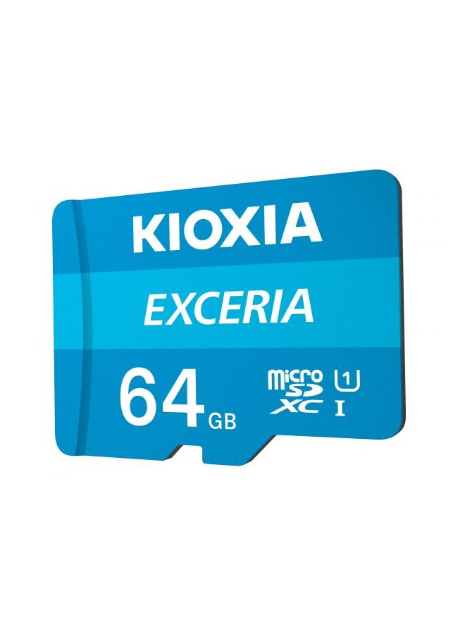 كيوكسيا بطاقة MicroSD Exceria مع محول فئة 10 بدقة عالية كاملة وسرعة قراءة عالية 100 ميجابايت/ثانية LMEX1L064GG2 أزرق 64 GB - Image 2