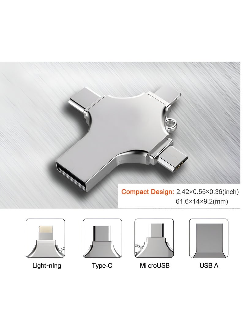 USB Flash Drive High Speed 4 In 1 Multi-function OTG USB Flash Drive Type-C Pen drive 3.0 Memory Disk For iPad Android iOS PC 128GB - Image 3