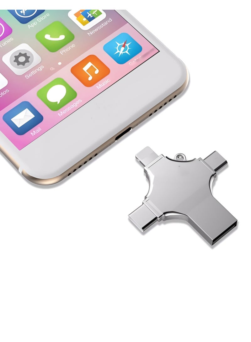 USB Flash Drive High Speed 4 In 1 Multi-function OTG USB Flash Drive Type-C Pen drive 3.0 Memory Disk For iPad Android iOS PC 128GB - Image 1