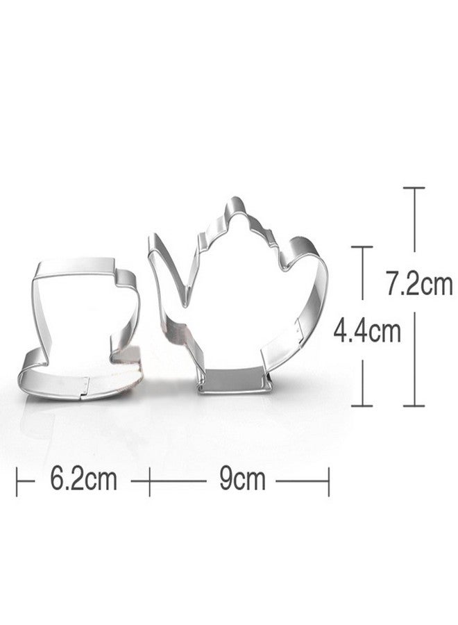 wotoy Tea Pot And Tea Cup Biscuit Cookie Cutter - Stainless Steel - Image 2