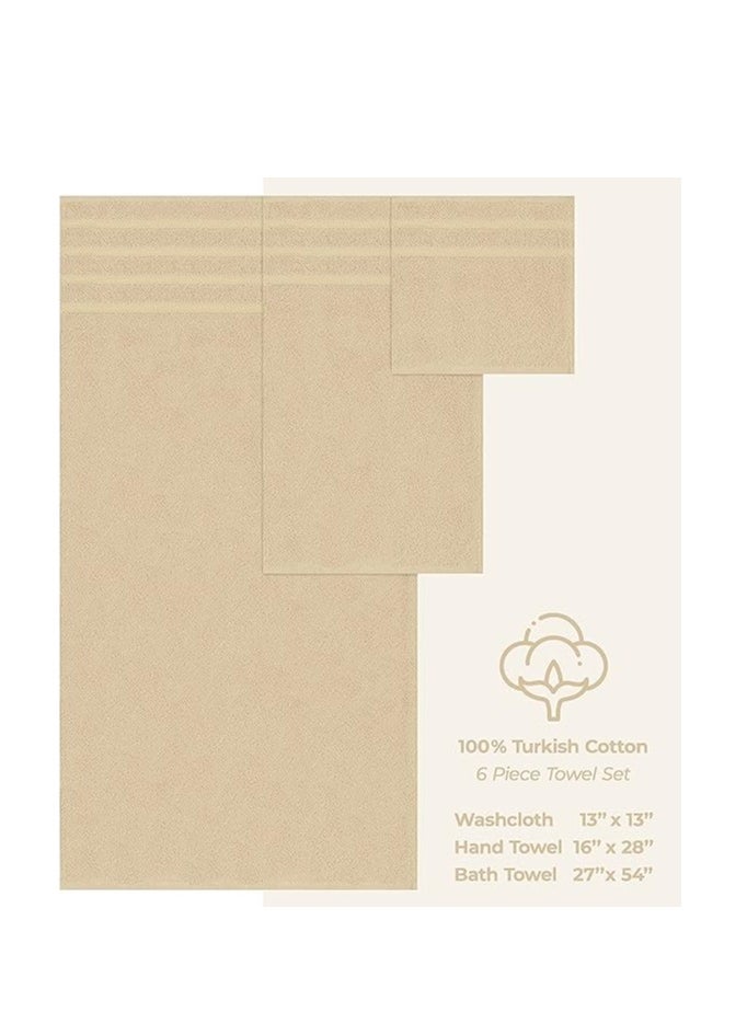 Safi Plus Towel Set 3-Piece Luxury Hotel Quality 600 GSM 100% Genuine Combed Cotton, Super Soft & Absorbent Family Bath Towels -  1 Bath Towel, 1 Hand Towel, 1 Washcloth - Beige  - Image 3