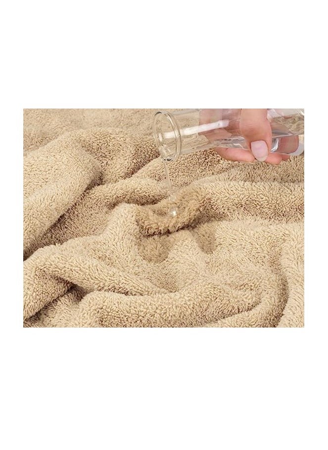 Safi Plus Towel Set 3-Piece Luxury Hotel Quality 600 GSM 100% Genuine Combed Cotton, Super Soft & Absorbent Family Bath Towels -  1 Bath Towel, 1 Hand Towel, 1 Washcloth - Beige  - Image 4