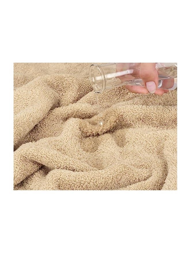 Safi Plus Towel Set 3-Piece Luxury Hotel Quality 600 GSM 100% Genuine Combed Cotton, Super Soft & Absorbent Family Bath Towels -  1 Bath Towel, 1 Hand Towel, 1 Washcloth - Beige - Image 3