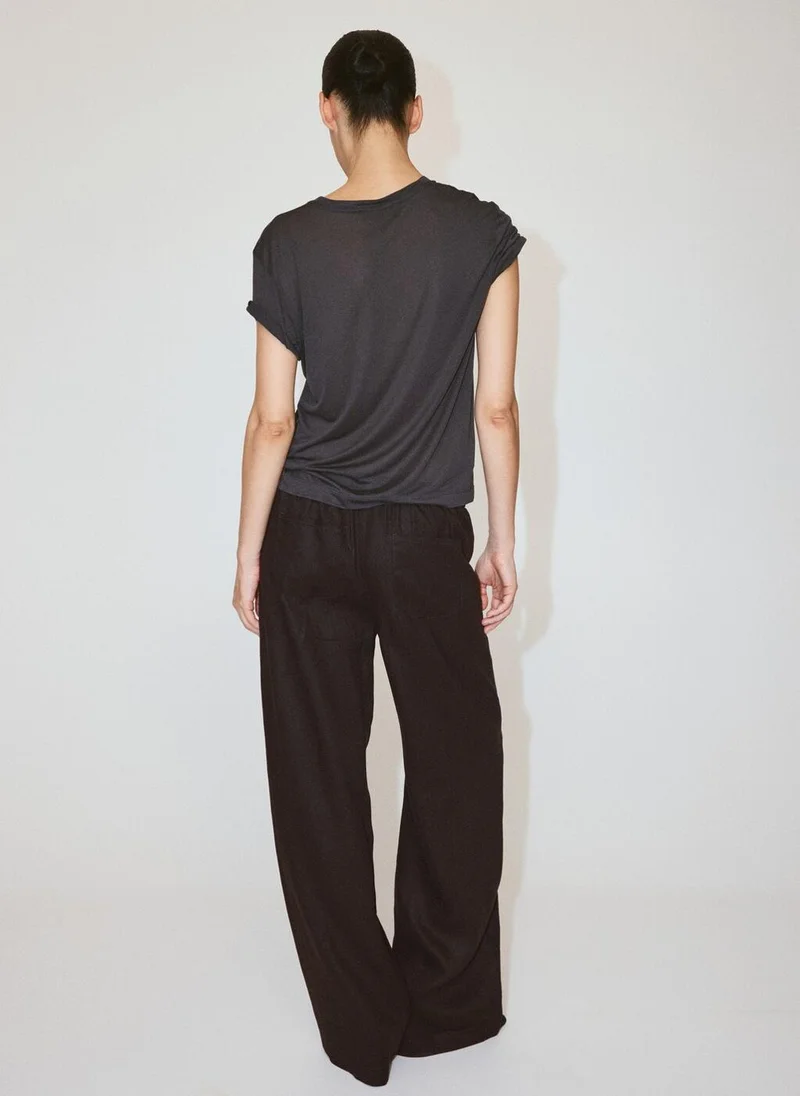 مانجو Bow Linen Pants