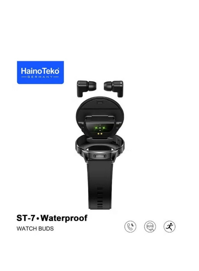 Haino Teko HainoTeko ST-7 Waterproof Smart Watch with Integrated Earbuds Large Screen - Image 3