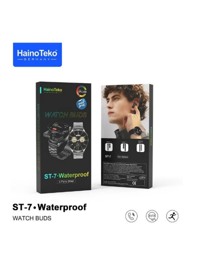 Haino Teko HainoTeko ST-7 Waterproof Smart Watch with Integrated Earbuds Large Screen - Image 1