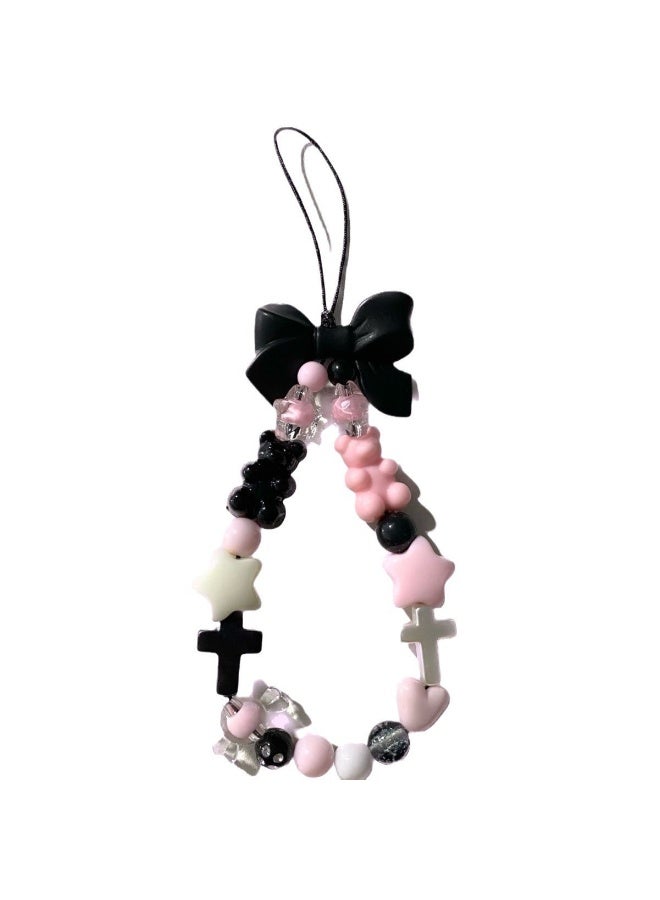 NIBEMINENT Phone Charm/ Chain Strap for Women Girls, Star Bear Cell Phone Case Lanyard Wrist Strap