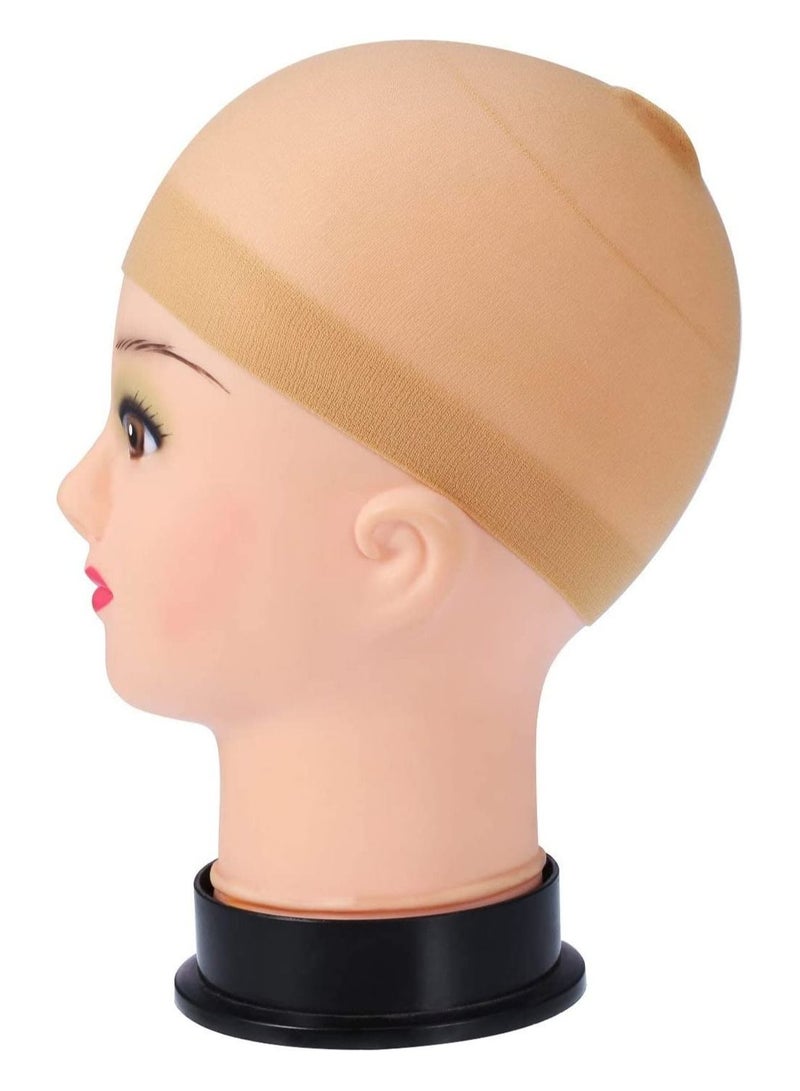 إستيل 12 عبوة قبعات من النايلون ، غطاء شعر مستعار بيج طبيعي ، غطاء شعر مستعار للنساء والرجال - Image 4