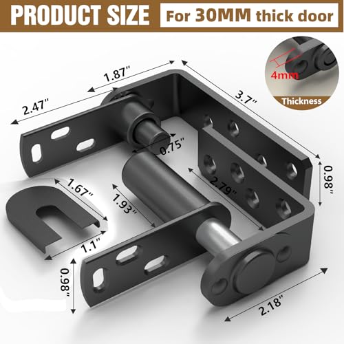 Dolenor Saloon Door Hinges Double Action Spring Hinge Self Closing Heavy Duty Swinging Door Hardware for Cafe Doors Two Way Swing 304 Stainless Steel Big Black Double Door 2 Pack - Image 3
