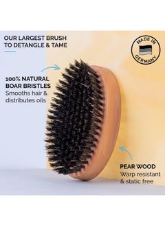 Zeus Oval Military Beard Brush With Bristle Cleaner, Boar Bristle Beard Brush & Bristle Rake Cleaner Gift Set (Made In Germany) Soft Bristles Q92  - Image 2