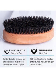 Zeus Oval Military Beard Brush With Bristle Cleaner, Boar Bristle Beard Brush & Bristle Rake Cleaner Gift Set (Made In Germany) Soft Bristles Q92  - Image 4