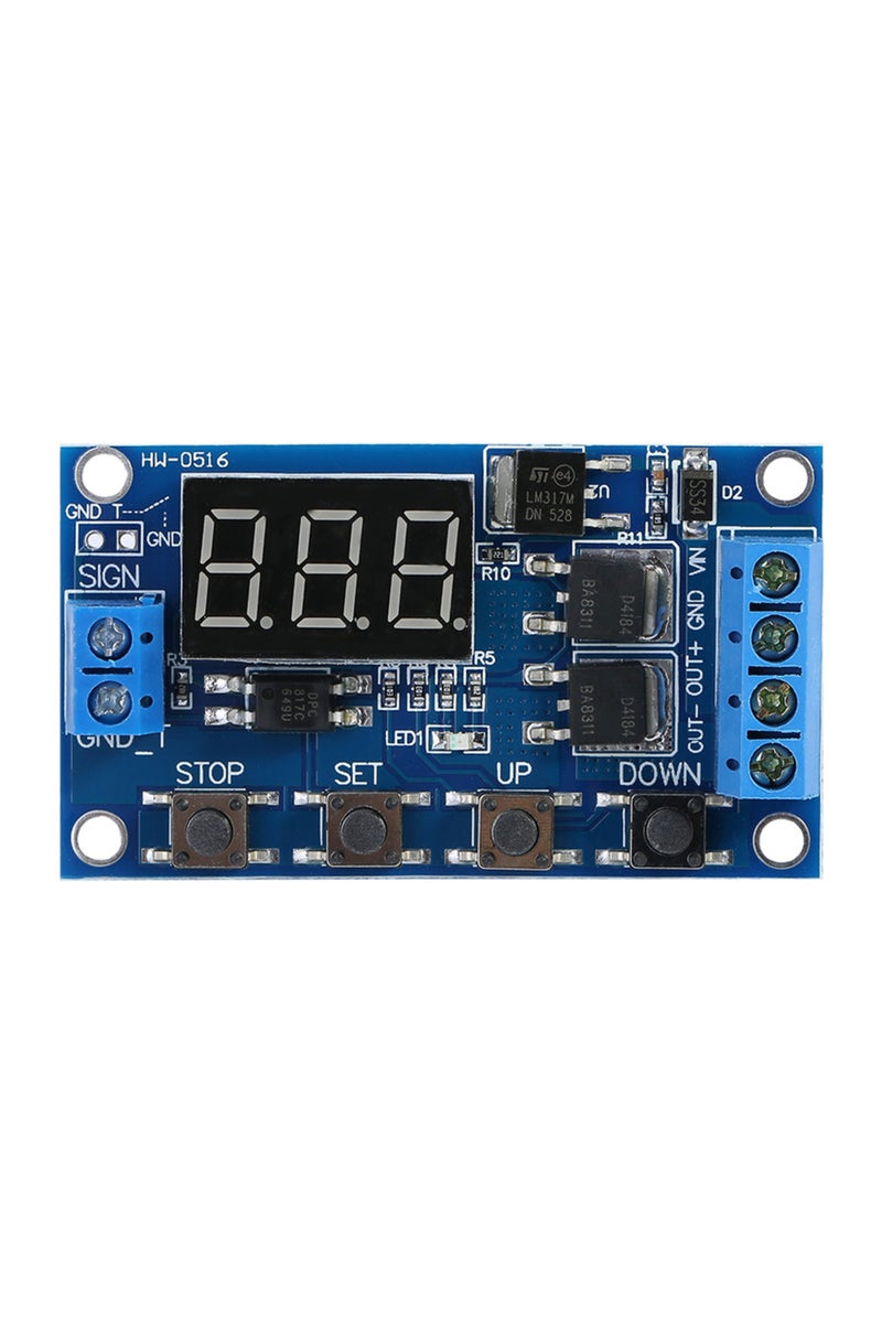 إيروريكس مفتاح مؤقت تأخير دورة التشغيل S DC 5V-36V مع شاشة LED قابلة للتعديل T.