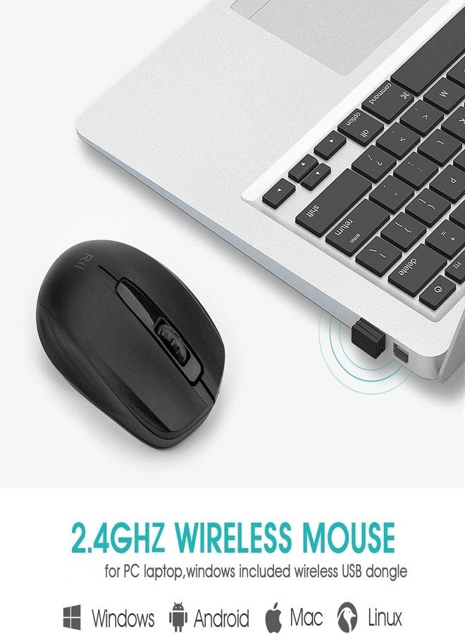 Rii 10-Pack Wireless Mouse 1000DPI for PC, Laptop, Windows,Office Included Wireless USB dongle (Black) - Image 5