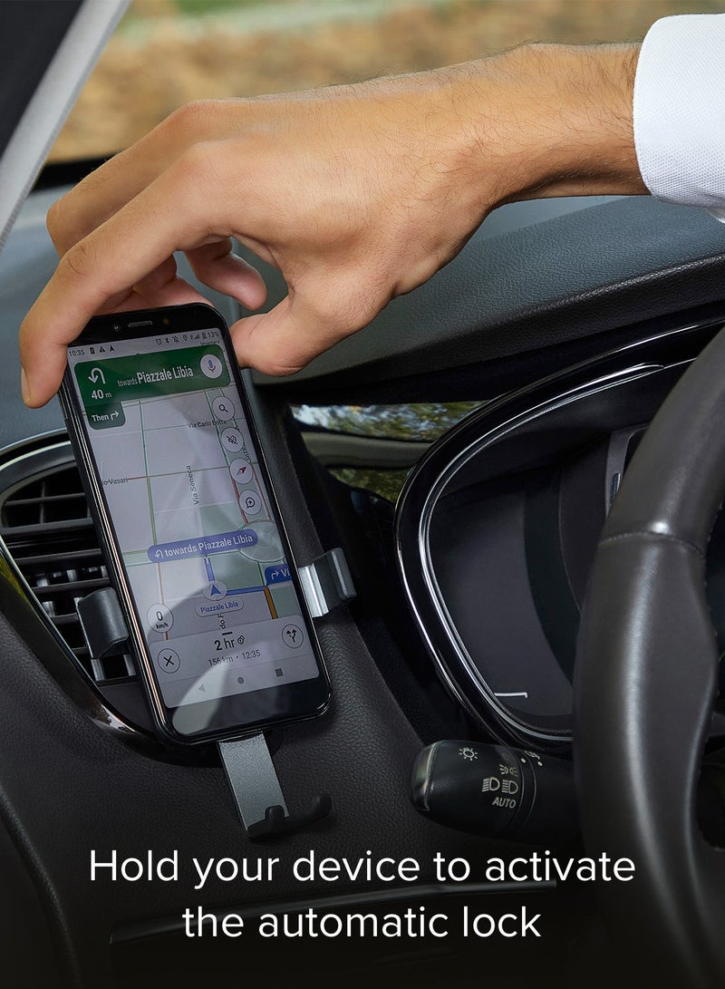 SBS حامل هاتف عالمي للسيارة للهواتف الذكية حتى 6 بوصات مع إغلاق تلقائي ومشبك فتحة تهوية للهواتف المحمولة، iPhone 14 Pro، 14 Pro Max، iPhone 13 Pro، 13 Pro Max، Samsung، Huawei، Oppo وغيرها - Image 5