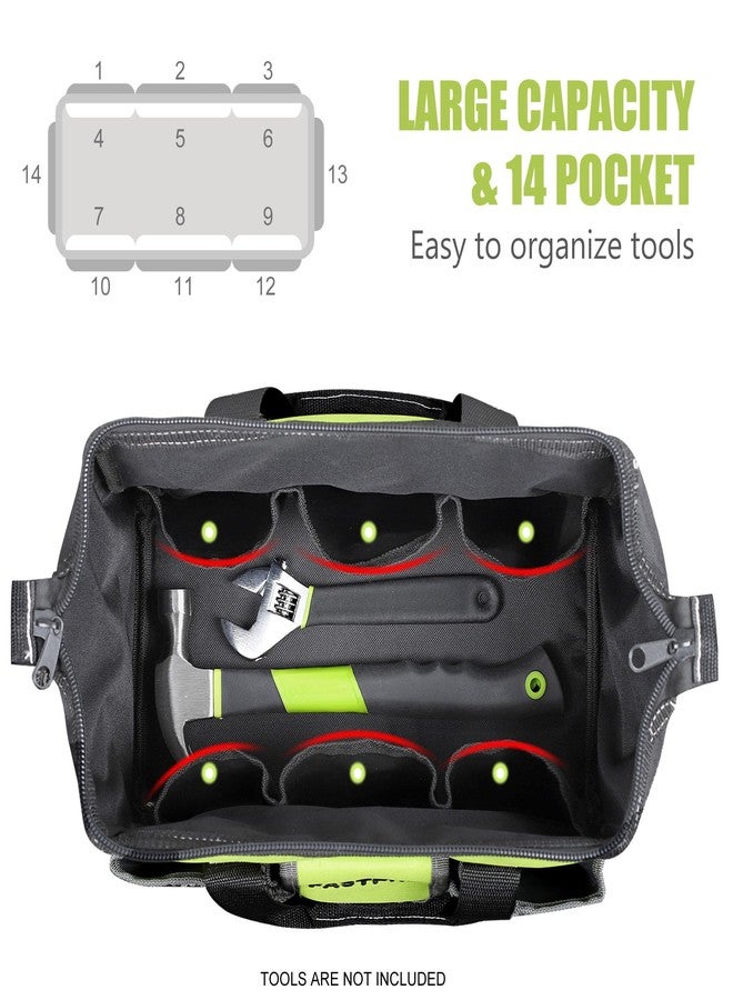 FASTPRO 13-inch Wide Mouth Tool Bag, Multi-pocket Tool Organizer with Adjustable Shoulder Strap - Image 4