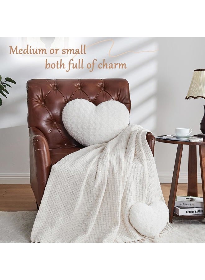 IREMATE Heart Pillow White Throw Pillows, Soft and Fluffy Decorative Pillows for Bed Couch Chair, Cute Heart Shaped Room Decor for Valentine Anniversary Birthday Halloween Christmas (Small, 13"x10") - Image 4
