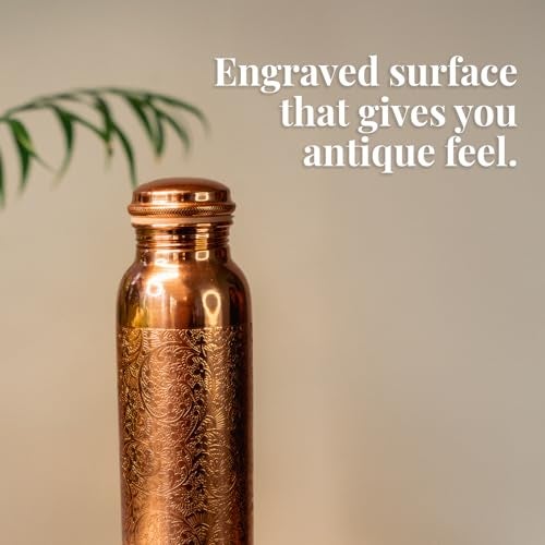 URBANFIX Copper Water Bottle | 100% Pure Copper Water Bottle (1 Litre) | Antimicrobial, Antioxidant & BPA Free Office Bottle, Boosts Immunity, Support Digestive Health| Ayurveda Inspired - Image 5