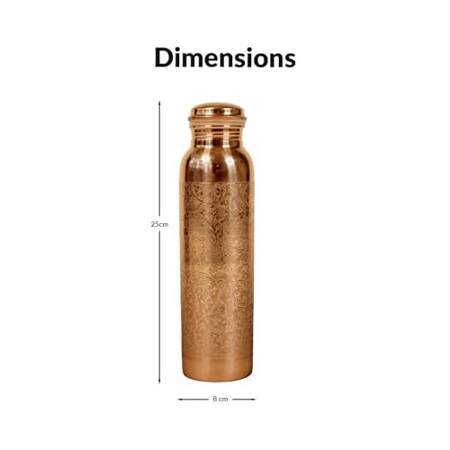 URBANFIX Copper Water Bottle | 100% Pure Copper Water Bottle (1 Litre) | Antimicrobial, Antioxidant & BPA Free Office Bottle, Boosts Immunity, Support Digestive Health| Ayurveda Inspired - Image 2