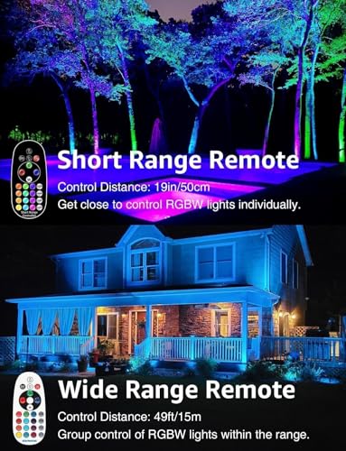 SUNVIE Christmas RGB Low Voltage Landscape Lights 12W LED Color Changing Landscape Lights Remote Control Waterproof Spotlights Outdoor Landscape Lighting for Yard Garden 16 Pack with Connector - Image 4