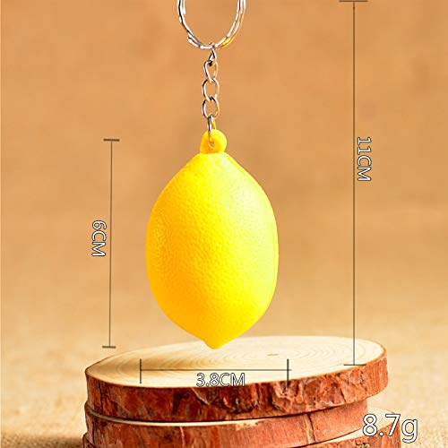 iMagitek 15 Pack Lemon Keychains for Kids Party Favors Supplies, School Carnival Prizes, Party Bag Gift Fillers, Lemon Stress Relieve Toy - Image 2